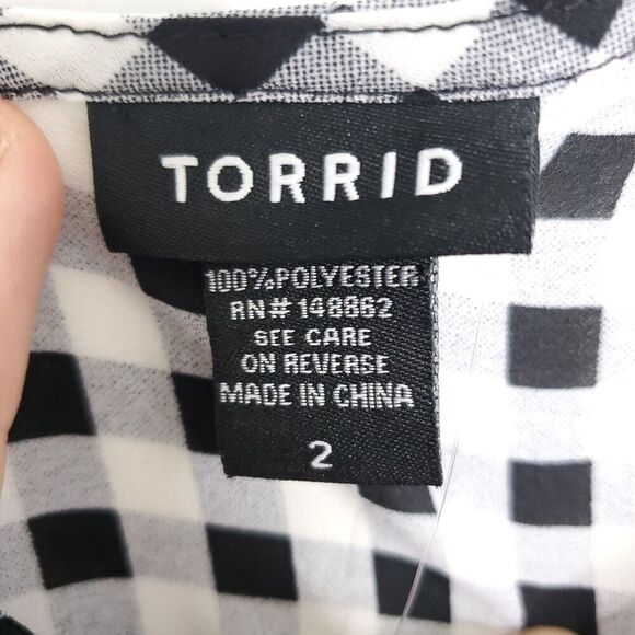 Torrid Top Womens 2X Gingham Plaid Light Weight New Georgette O Ring Cami Tank - Picture 5 of 9